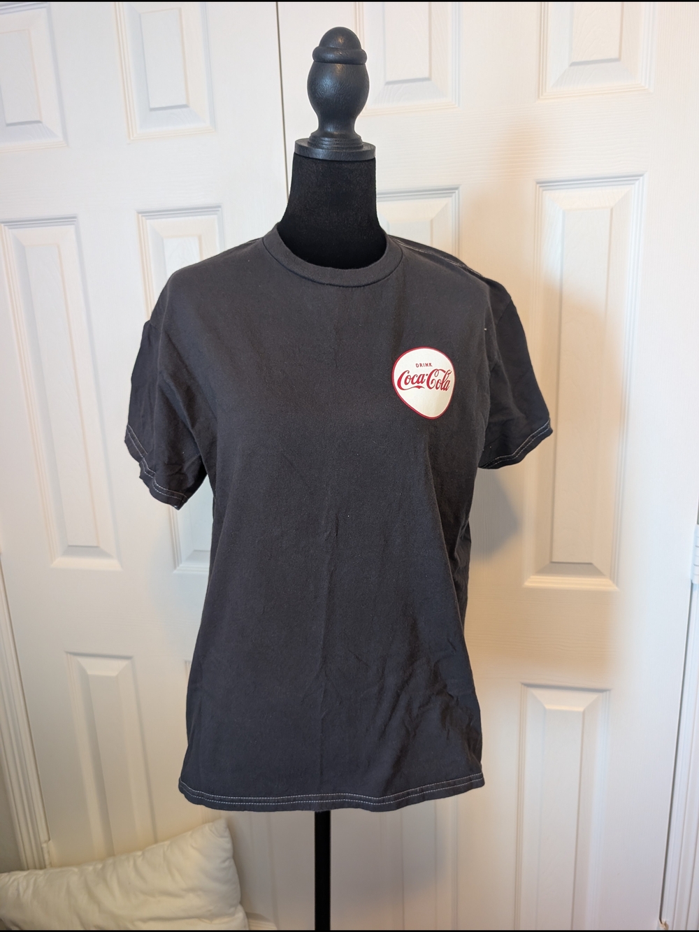Coca Cola Black Short Sleeve Tee with Red-and-White Chest Logo